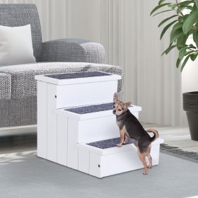 3 Step Carpeted Non Slip Pet Stairs Ramp for Cats and Small Dogs