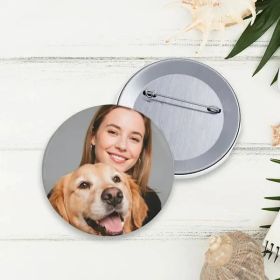 Custom Pet Photo Pins - Cherish Memories With Your Furry Friend - 2.25inch  2 Pcs Must Upload The Image