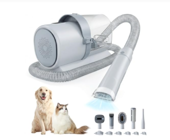 Professional Dog Grooming Clippers With 2.5L Cup, 3 Suction Modes, Cordless Clippers, 5 Groomer Tools, Low Noise Pet Hair Trimmer For