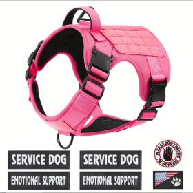 Hiphoppet US Local Tactical Service Dog Harness Vest Adjustable Reflective No Pulling Large Dog Harness With Metal Buckle