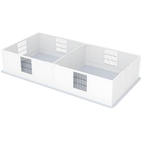 Two Rooms Design Dog Whelping Box with Washable Pee Pad, Adjustable Door, for Large Breed Dogs, 96" x 47" x 19"