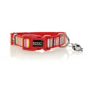 Neoprene Dog Collar Scooby (Color: Red/Rainbow, size: medium)